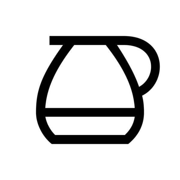 Καφέ Ποτό Κατσαρόλα Εικονίδιο Στυλ Περίγραμμα — Διανυσματικό Αρχείο