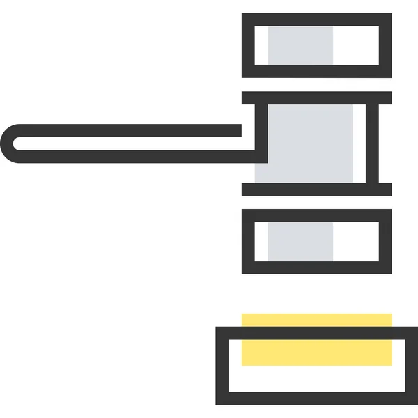 Decisión Corte Martillo Icono Estilo Contorno Lleno — Archivo Imágenes Vectoriales