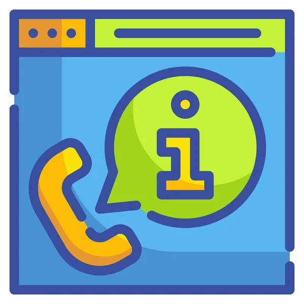 Communication Help Informantion Icon Filled Outline Style — Stock Vector