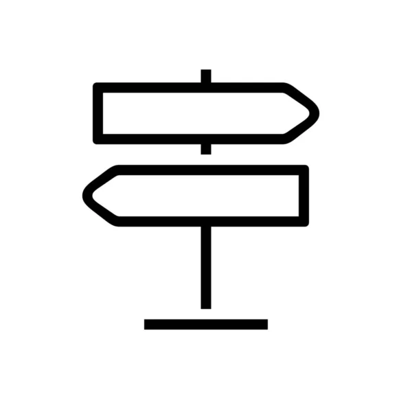 Wegbeschreibung Orientierungszeichen Symbol Outline Stil — Stockvektor