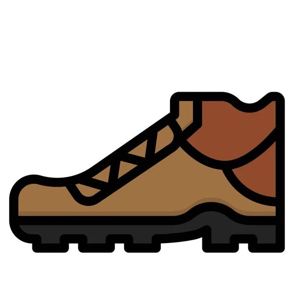 Botas Aventura Icono Senderismo — Vector de stock