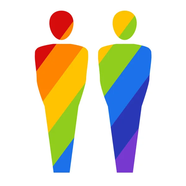 Bisexuella Par Gay Ikon Flat Stil — Stock vektor