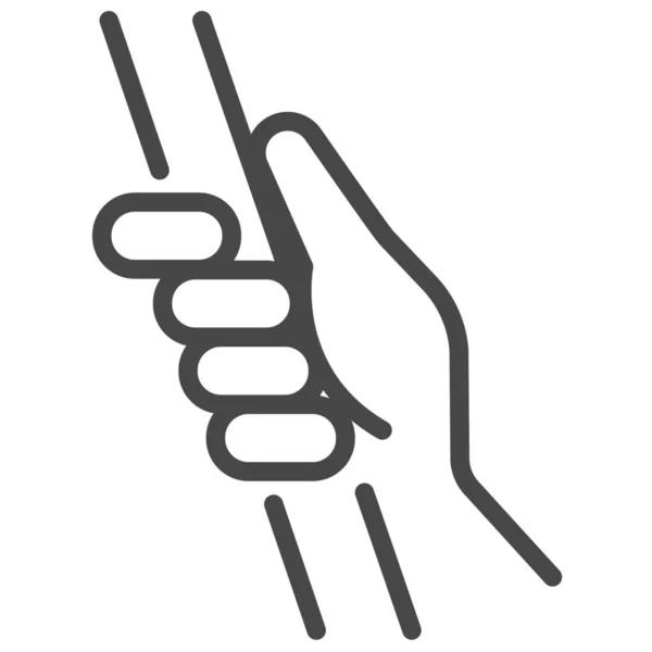 Жест Пальца Схватить Значок Стиле Контура — стоковый вектор