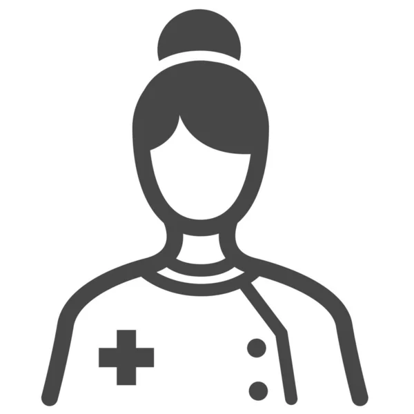 Médecin Infirmière Médicale Icône Style Solide — Image vectorielle