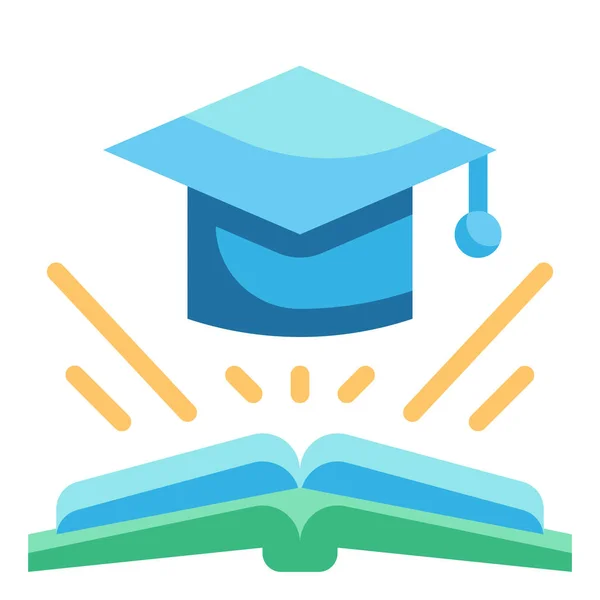 Libro Felicitación Icono Educación Educación Escuela Categoría Aprendizaje — Vector de stock