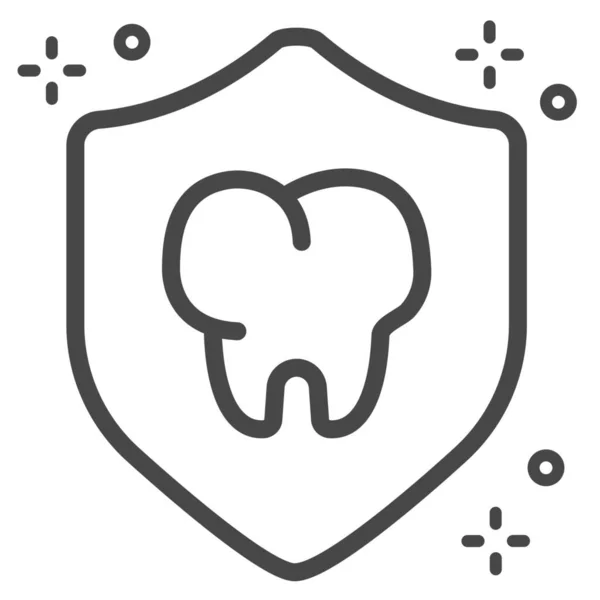 Icono Protección Dental Estilo Esquema — Vector de stock