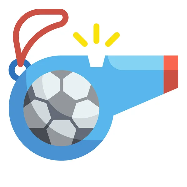 Vissla Fotboll Fotboll Ikon — Stock vektor