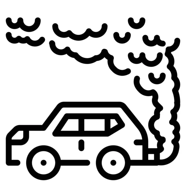 アウトドア アドベンチャーカテゴリの自動車汚染アイコン — ストックベクタ