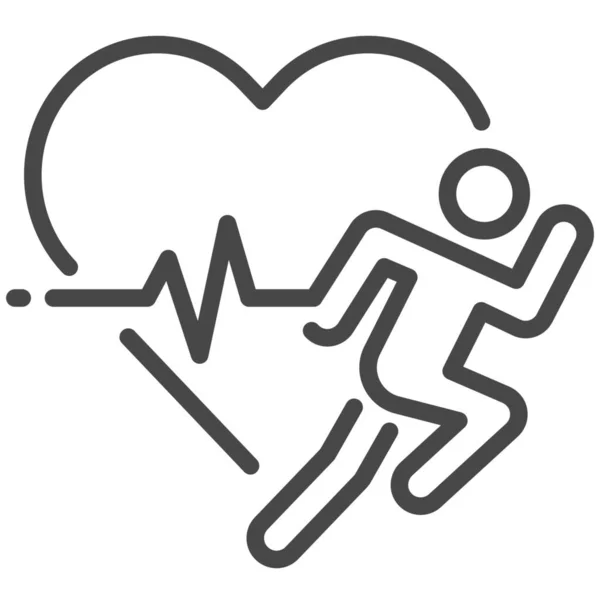 健康慢跑运动员图标在轮廓风格 — 图库矢量图片