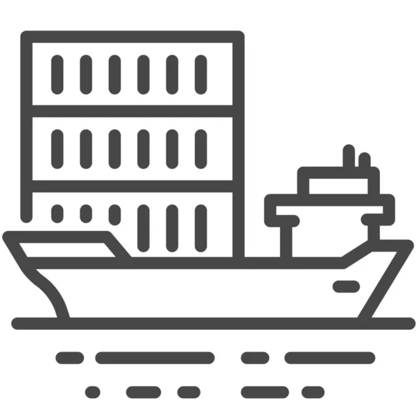 Frachtcontainer Seeverkehr Ikone — Stockvektor
