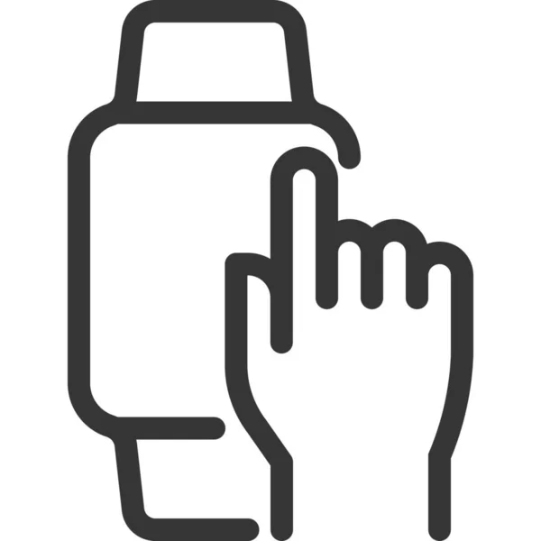 Device Hand Mobile Icon Outline Style — Stock Vector