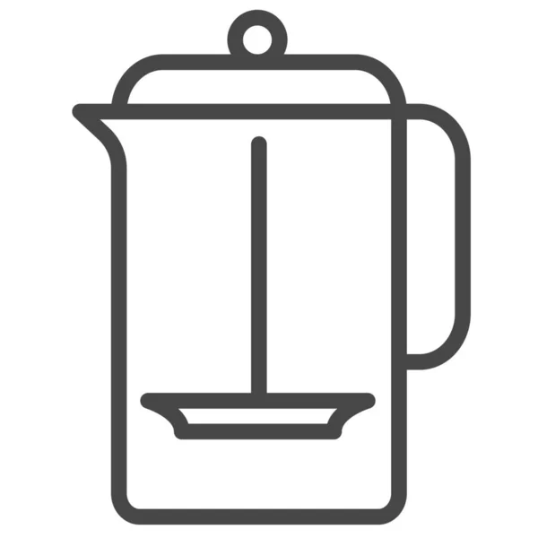 Café Cafetière Icône Cafetière Dans Style Outline — Image vectorielle