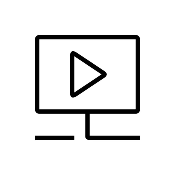 Netzwerk Streaming Symbol Outline Stil — Stockvektor