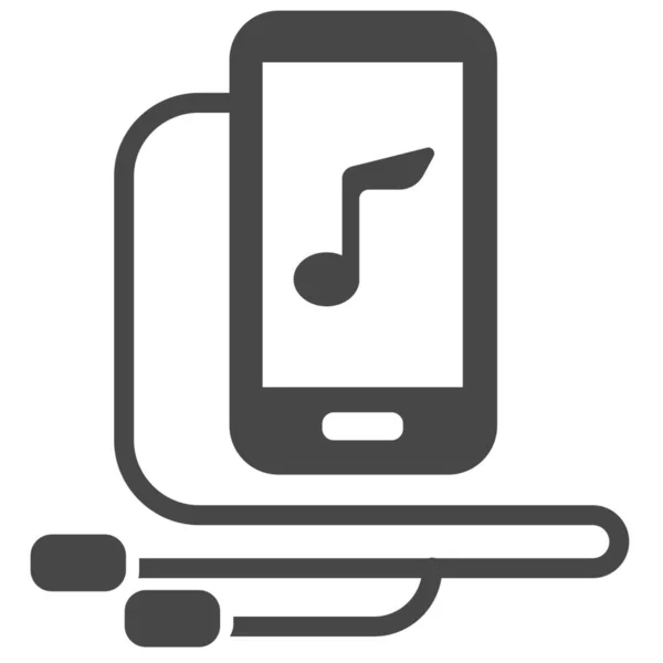 Ícone Música Ipod Mp3 Estilo Sólido — Vetor de Stock
