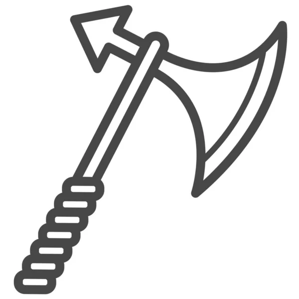 Hacha Vikingo Icono Guerra Estilo Esquema — Vector de stock