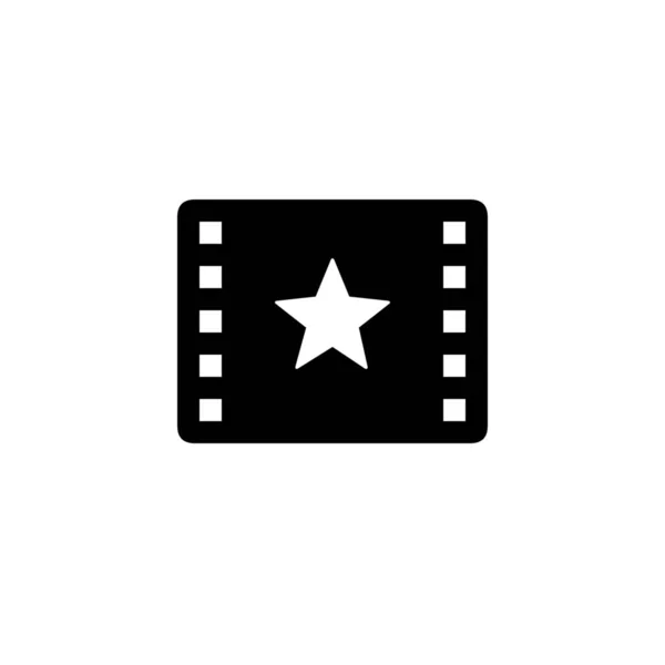 Icono Estrella Medios Cine Estilo Sólido — Archivo Imágenes Vectoriales