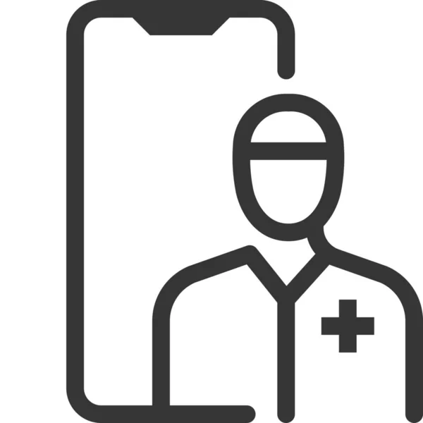 Tele Arzt Smartphone Handy Ikone — Stockvektor
