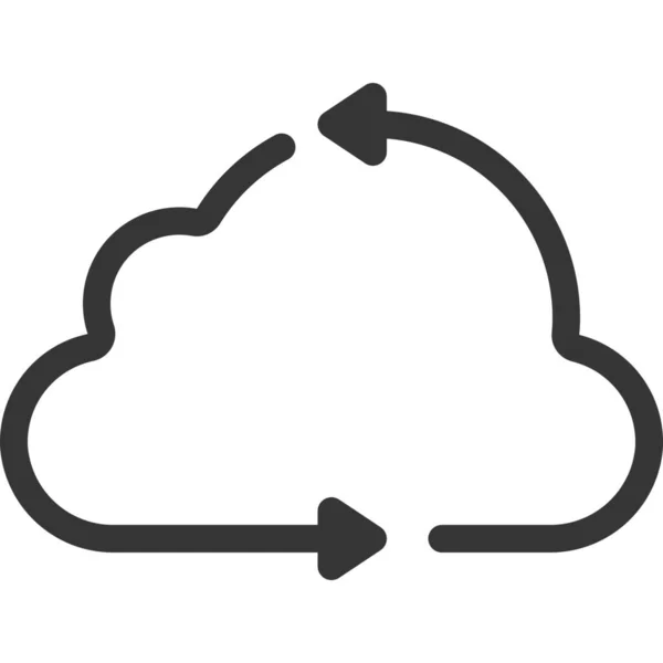 Cloud Computing Icono Internet Estilo Esquema — Archivo Imágenes Vectoriales