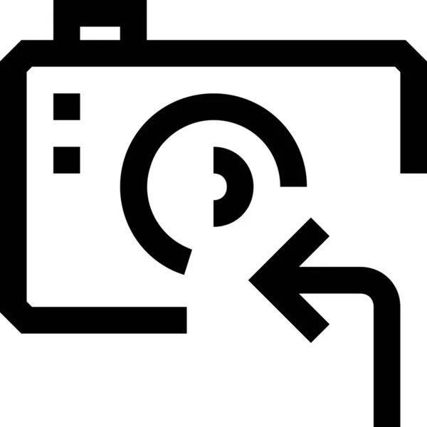 Введите Левый Значок Камеры Стиле Outline — стоковый вектор