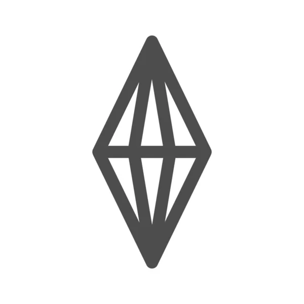 Crystal Diamond Gem Icon Outline Style — Stock Vector