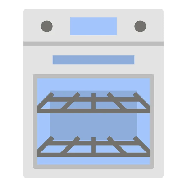 Koken Keuken Oven Pictogram Platte Stijl — Stockvector