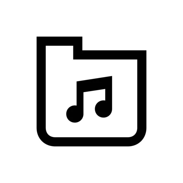 Música Carpeta Organizar Icono Estilo Esquema — Vector de stock