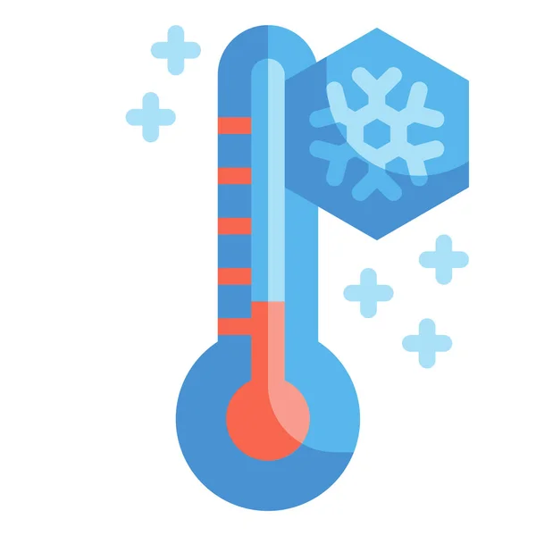 Icono Temperatura Caliente Del Clima Estilo Plano — Vector de stock