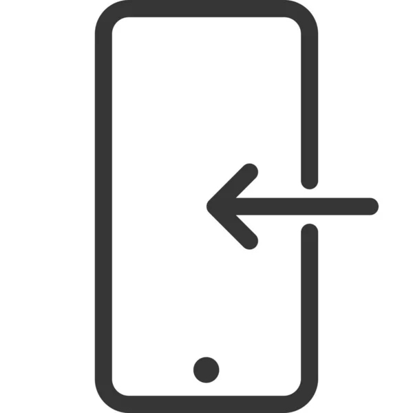 Pijl Mobiele Telefoon Linker Pictogram Outline Stijl — Stockvector