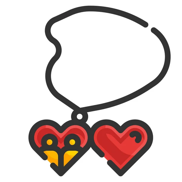 Locket Necklace Valentines Icon Valentine Day Category — Stock Vector