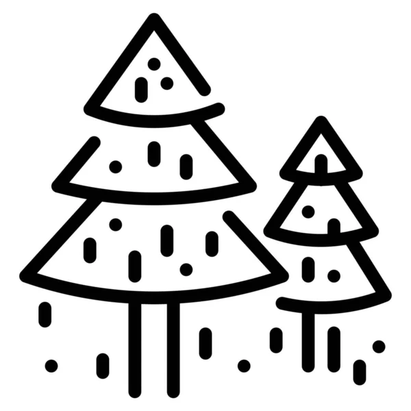 Икона Рождественского Лесного Парка Стиле Абрис — стоковый вектор