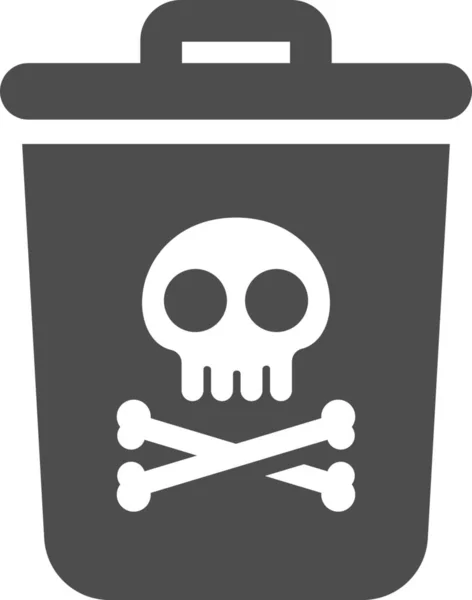 Bin Poison Pollution Icon Solid Style — Stock Vector