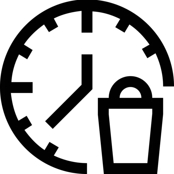 Reloj Despertador Eliminar Icono Estilo Esquema — Archivo Imágenes Vectoriales