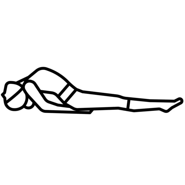 Icono Yoga Pose Pescado Estilo Esquema — Archivo Imágenes Vectoriales