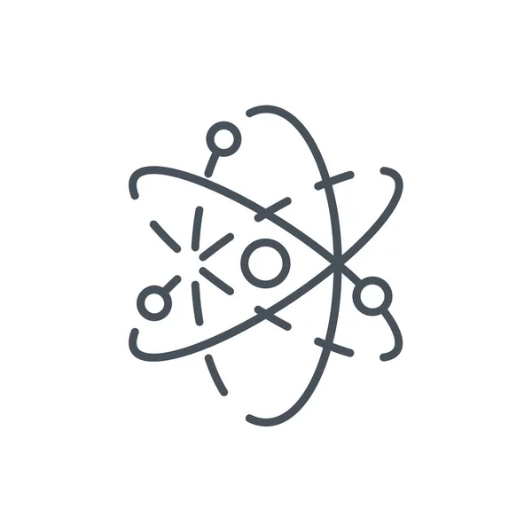 Atomi Scoperta Icona Nucleare Stile Outline — Vettoriale Stock