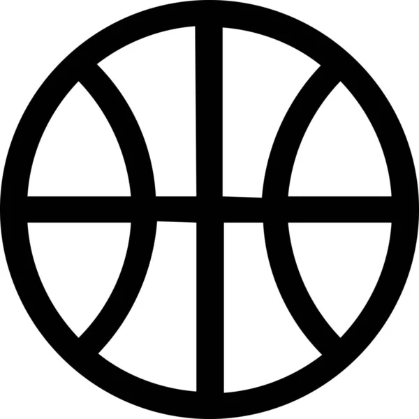 Bola Baloncesto Lección Icono Estilo Esquema — Archivo Imágenes Vectoriales