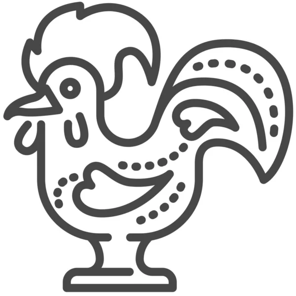 Barcelos Pollo Icono Hecho Mano Estilo Del Esquema — Archivo Imágenes Vectoriales