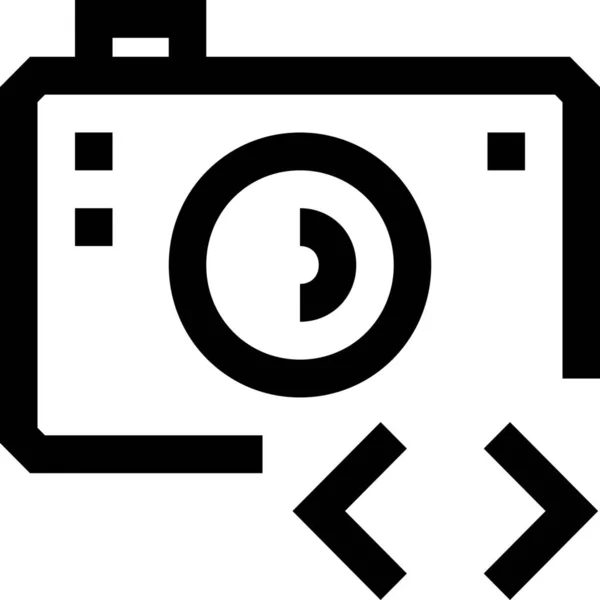 Kamera Kod Ojämlikhet Ikon Kontur Stil — Stock vektor