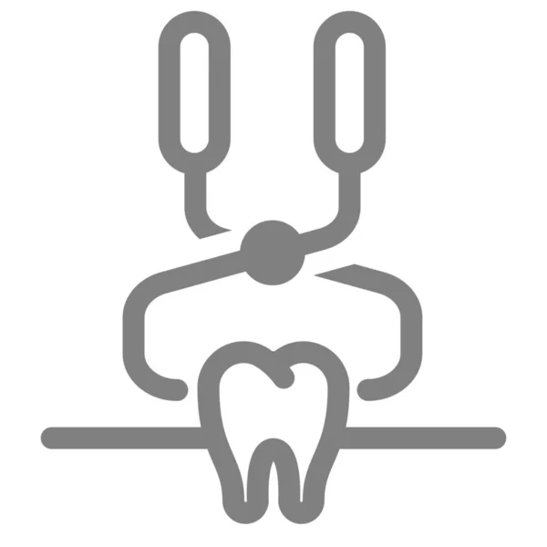 Icône Extraction Dentisterie Dentaire Dans Style Outline — Image vectorielle