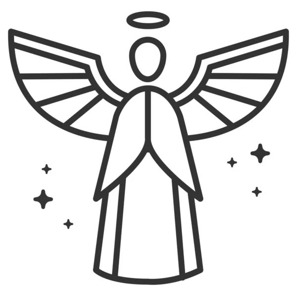 Ángel Arcángel Icono Hadas Estilo Sólido — Vector de stock