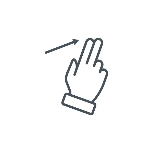 Click Finger Gesture Icon Outline Style — Stock Vector