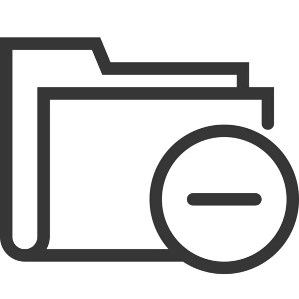 Computer Verwijderen Document Pictogram Outline Stijl — Stockvector