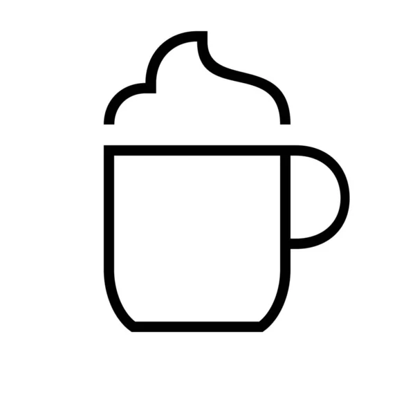 饮料奶油味饮料图标的轮廓风格 — 图库矢量图片