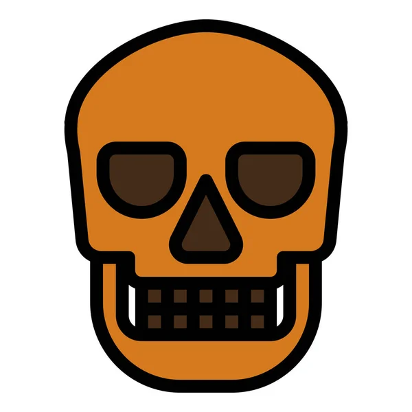 Totes Halloween Kopf Symbol Stil Ausgefüllter Umrisse — Stockvektor