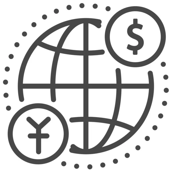 Економічна Ікона Бізнес Валюти Контурному Стилі — стоковий вектор