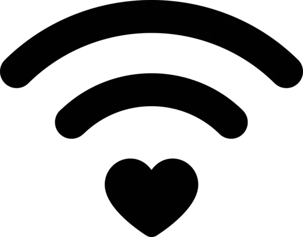 Icône Signal Amour Coeur Dans Style Solide — Image vectorielle