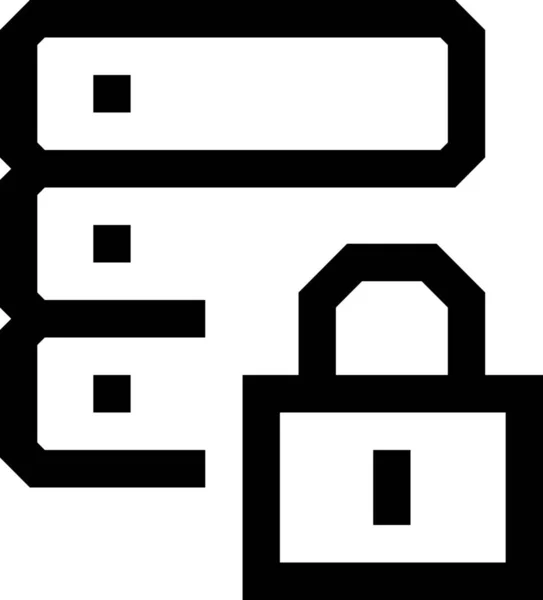 Datenbank Hosting Schloss Symbol Outline Stil — Stockvektor