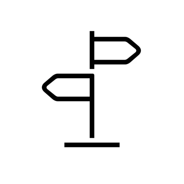 Wegbeschreibung Orientierungszeichen Symbol Outline Stil — Stockvektor