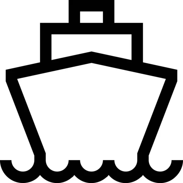 Crucero Barco Icono Público Estilo Esquema — Vector de stock