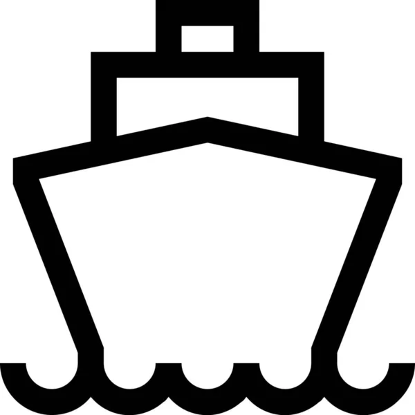 Croisière Bateau Icône Publique Dans Style Outline — Image vectorielle