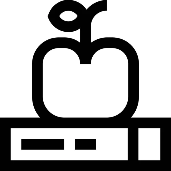 Apfelbuch Pause Symbol Outline Stil — Stockvektor